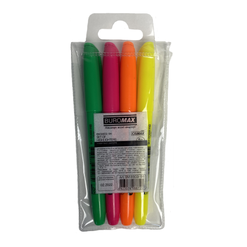 Набір BUROMAX із 4-х текстових-маркерів (BM.8903-94), різнокольорові